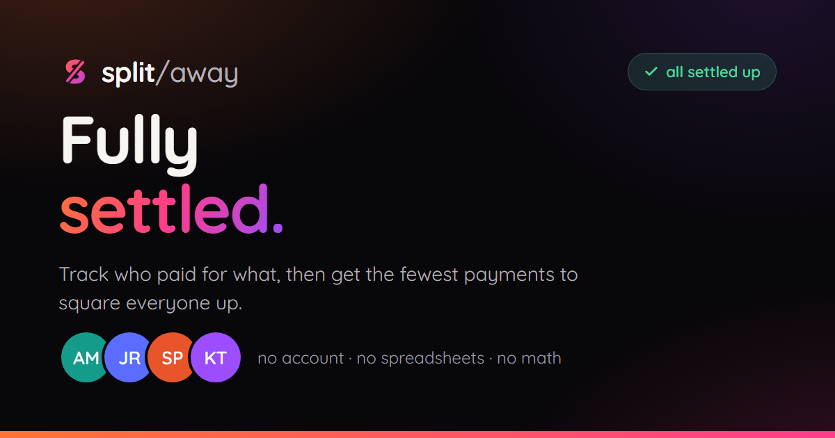 Built a free app to replace our trip expense spreadsheet — splitaway.app
